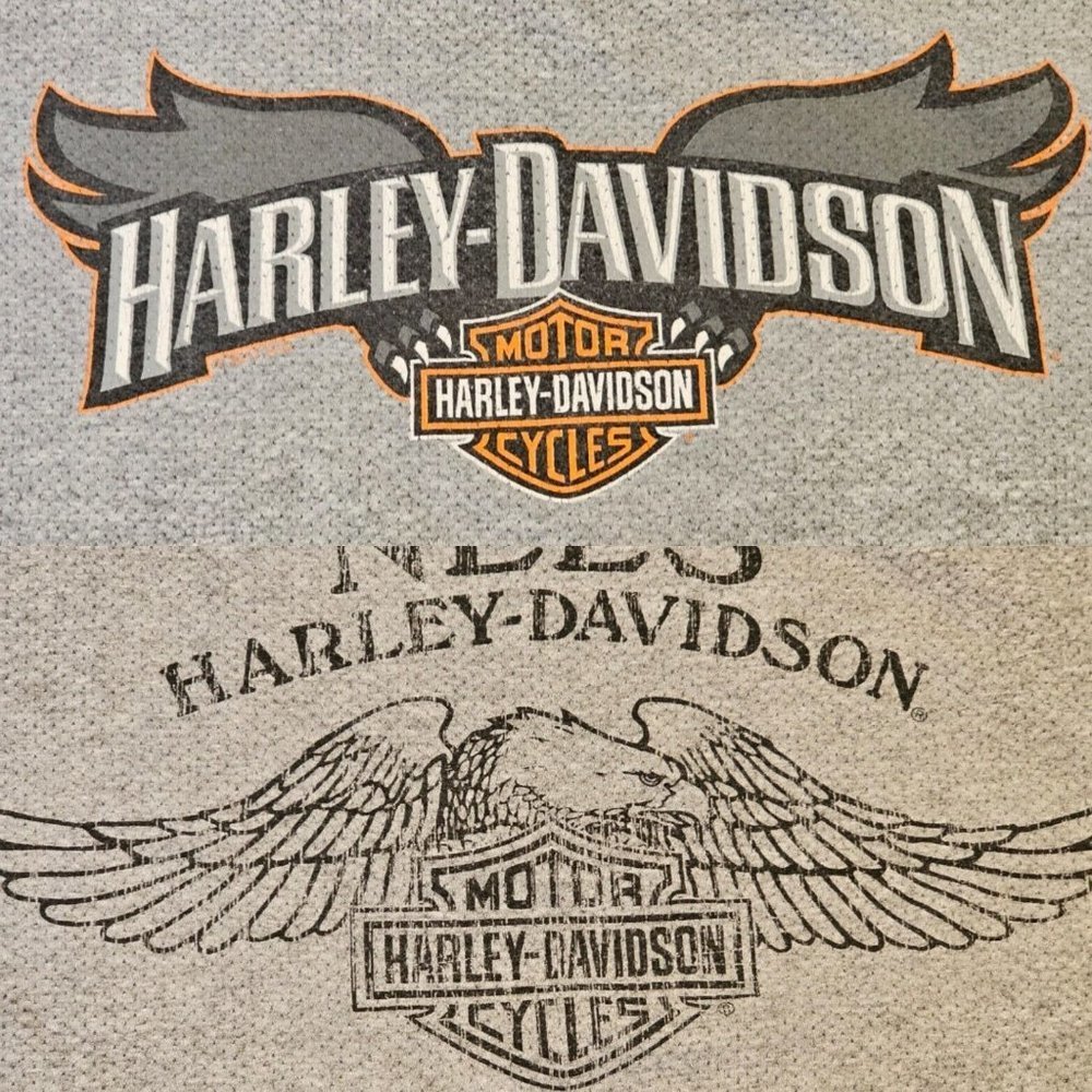 Y2K Medium Harley Davidson Graphic Spellout Tshirt Ventilated Galesburg Illinois